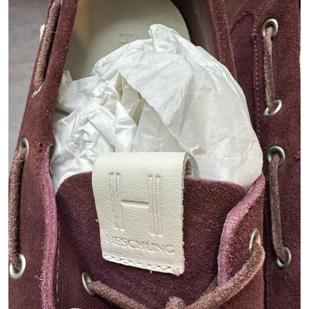 Heschung Paris Men’s Dock Shoe Size 11 Suede Lace Up New with Dust Bags